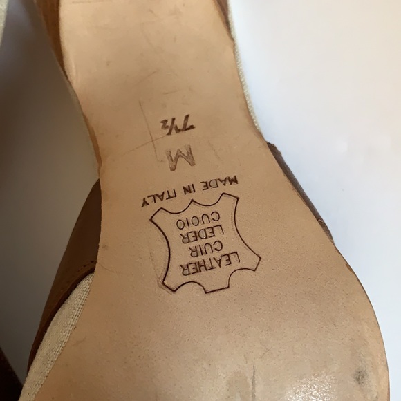 MICHAEL KORS ITALY NATURAL LINEN/LEATHER SZ 7•5 M - Picture 6 of 7